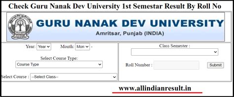 gndu result check by roll no|Guru Nanak Dev University, Amritsar (Punjab) .